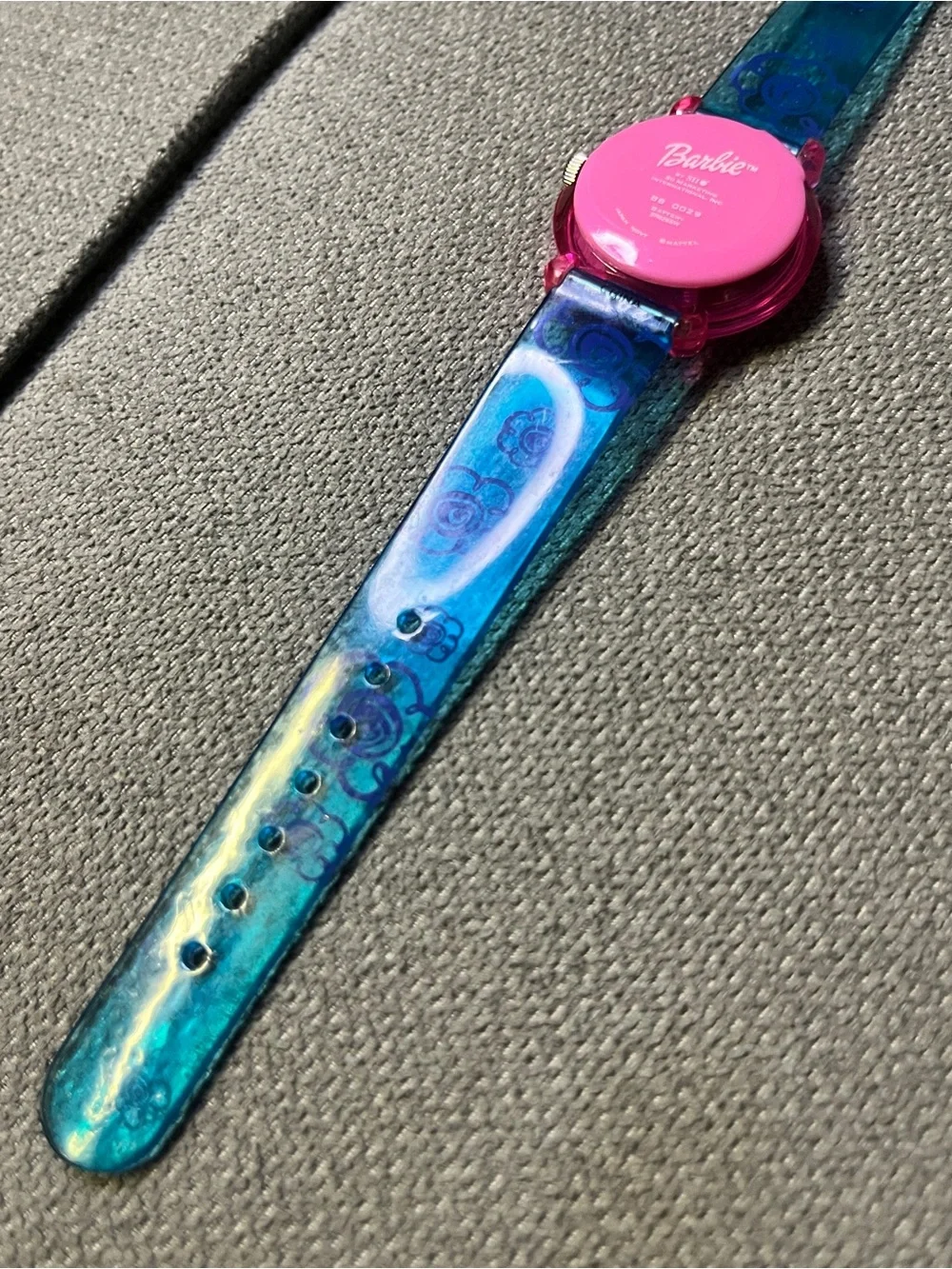 Vintage Y2K Barbie Translucent Blue Floral Watch by SII Marketing Mattel